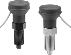 Arretierbolzen Stahl oder Edelstahl mit Zustandssensor, kabelgebunden