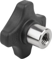 Kreuzgriffe Kunststoff metall-detektierbar mit vorstehender Stahlbuchse