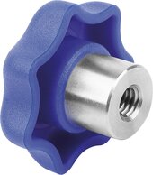 Sterngriffe Kunststoff visuell-detektierbar mit vorstehender Stahlbuchse