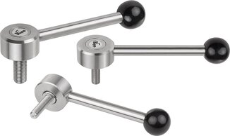 Spannhebel flach, Edelstahl, mit Außengewinde