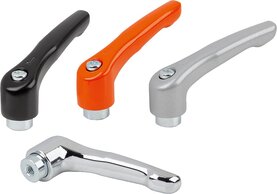 Klemmhebel Zink mit Innengewinde, Stahlteile blau passiviert