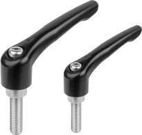Klemmhebel mit Außengewinde, Stahlteile aus Edelstahl