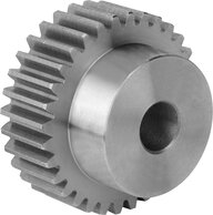 Stirnzahnräder aus Stahl, Modul 1,5 Verzahnung gefräst, gerade verzahnt, Eingriffswinkel 20°