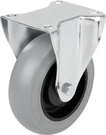 Stahlblech-Lenk- und Bockrollen mit Weichgummireifen