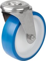 Lenkrollen Edelstahl mit Rückenloch für Hygienebereich