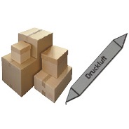 Etiquetas de teste, etiquetas e embalagens de envio