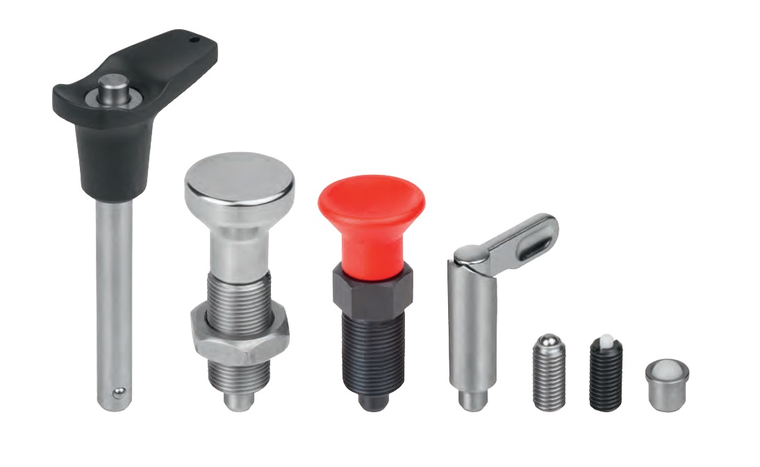 KIPP Posicionadores com mola, Pinos de retenção & Pinos de bloqueio esféricos