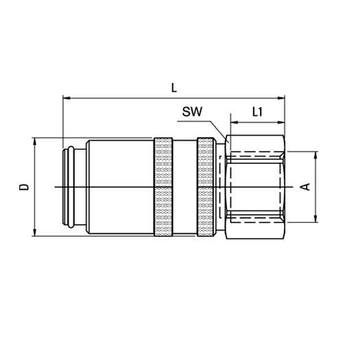 Acoplamento Recto Rosca Fêmea