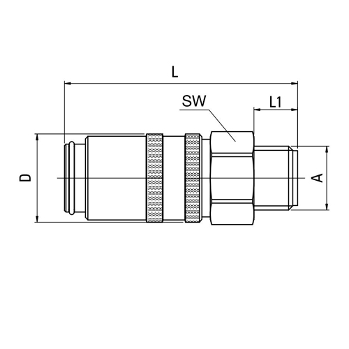 Acoplamento Recto Rosca Macho
