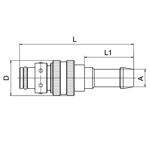 Acoplamento de mangueira, Reto