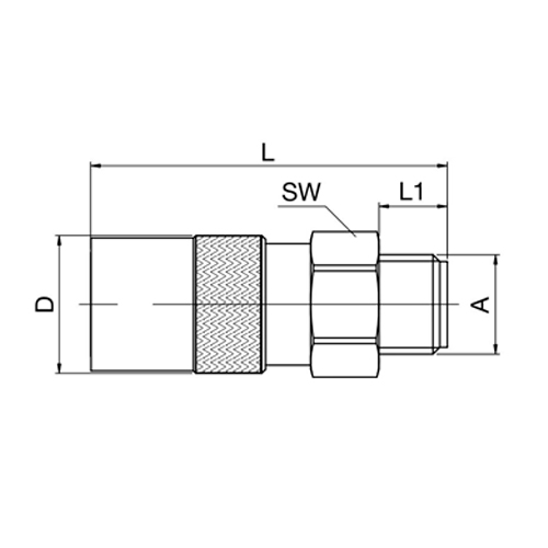 Acoplamento Recto Rosca Macho