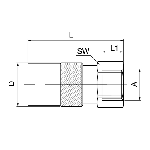 Acoplamento Recto Rosca Fêmea