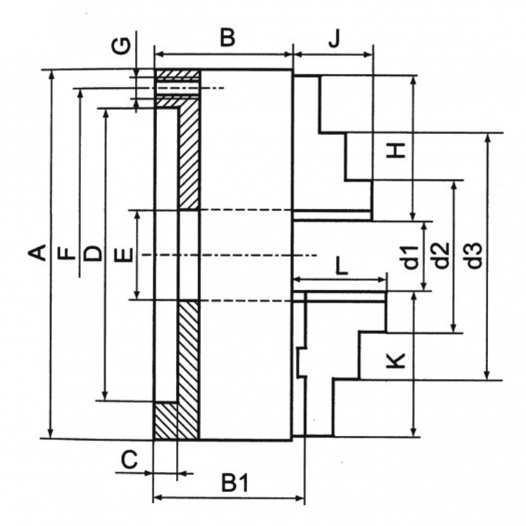 BUCHA TORNO AUTOCENTRANTE  3 MORDENTES WESSEL 301 C6238