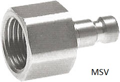 Bujões de acoplamento com rosca fêmea, NW 2,7
