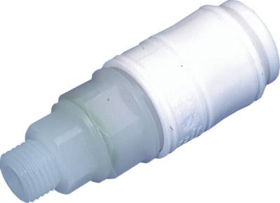 Soquetes de acoplamento feitos de POM - PVDF com conector roscado, NW 7,2