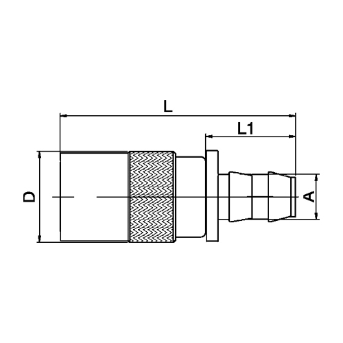 Acoplamento Push Lock, Recto