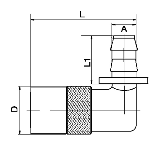 Acoplamento Push Lock, 90°
