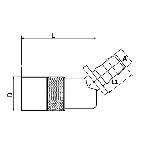 Acoplamento Push Lok, 45°