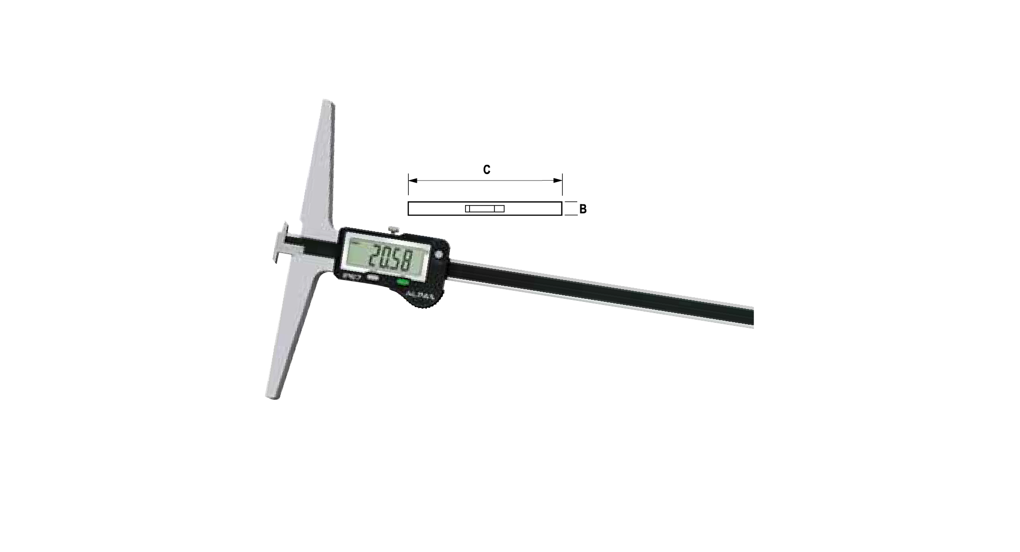 Alpa - Paquímetro de Profundidade para Furos Pequenos IP67