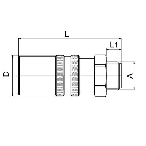 Acoplamento Recto Rosca Macho com Válvula