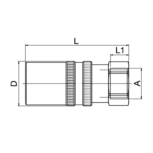 Acoplamento Recto Rosca Fêmea com Válvula