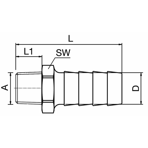 Conetor de Mangueira Macho Bspt