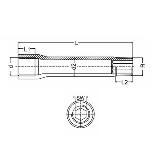 Extensão Rosca Macho/Fêmea