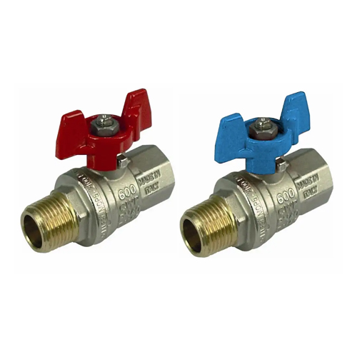 Válvula de esfera, borboleta, macho x fêmea