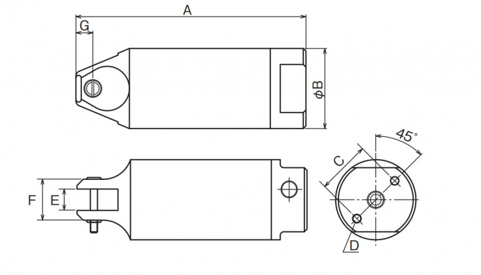 Corpos de Pinças Pneumáticas GT-Série-Redondo