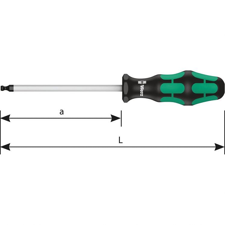 WERA CHAVE DE FENDAS SEXTAVADA COM PONTA ESFÉRICA