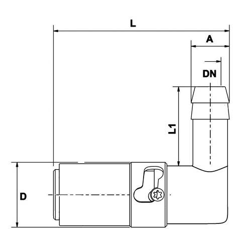 Acoplamento Safety, Type Ts, 90º