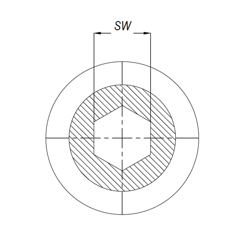 Recores com Sextavado Interior