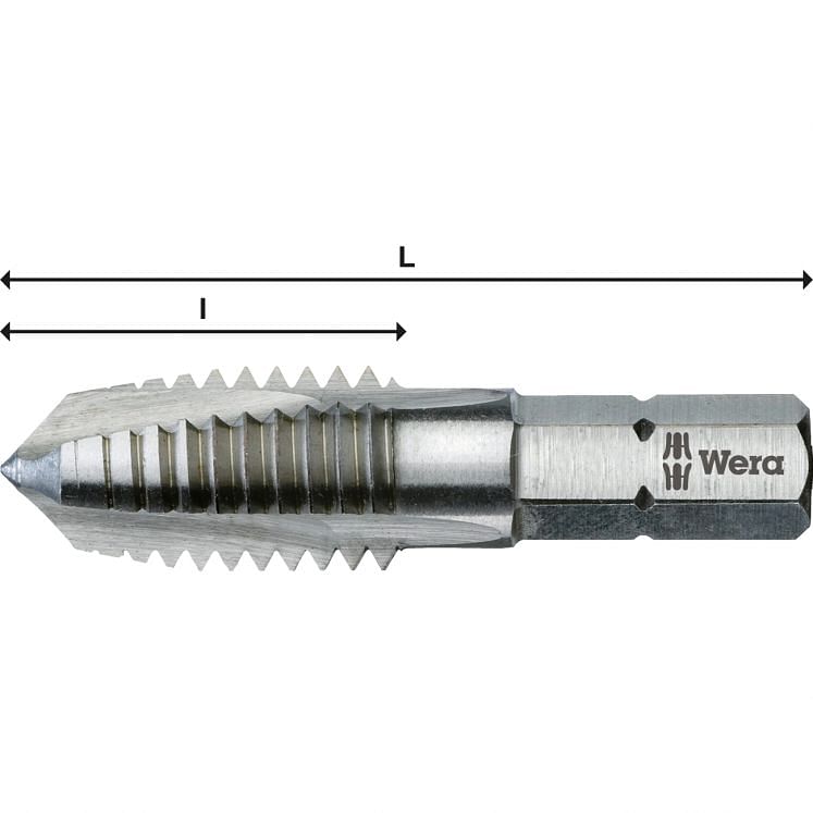 WERA 844 TAPS WITH HEXAGONAL DRIVE 1/4"
