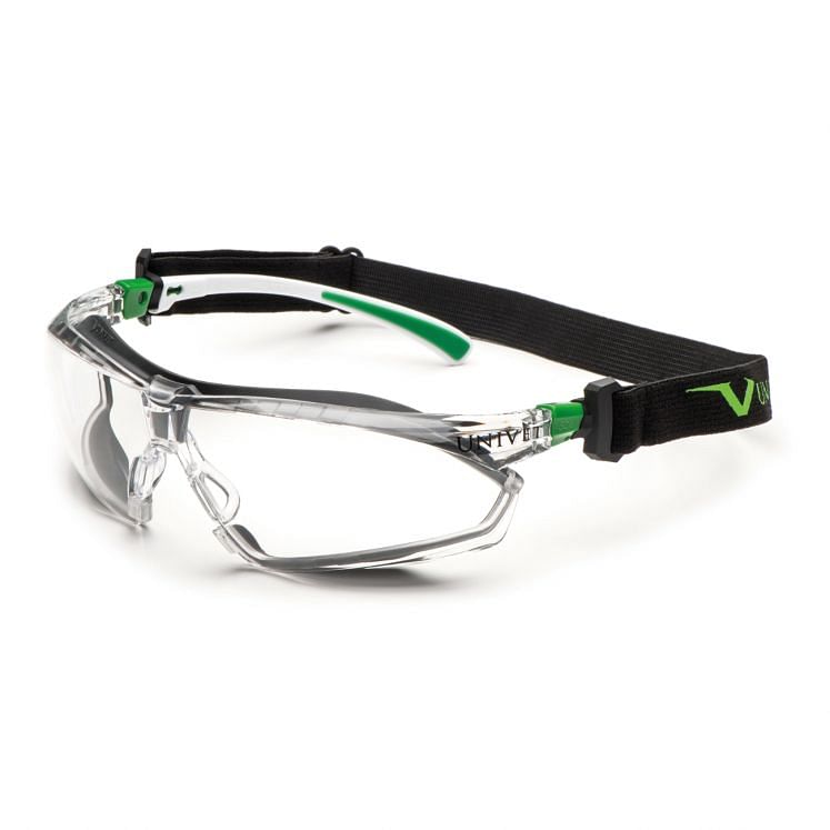 PROTECTIVE EYEWEAR WITH ELEASTIC HEAD BAND