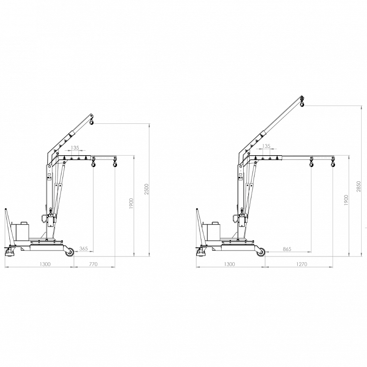 B-HANDLING BALLASTED ROTATING CRANES 360 º WITH MANUAL EXTENSION