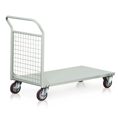 TECNOTELAI CARRINHO COM PLATAFORMA EM CHAPA E 1 BORDO EM TUBAGEM E MALHA COM LIGAçãO