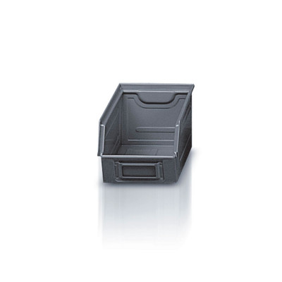 TECNOTELAI CONTENTOR EM CHAPA PRENSADA E EM FORMA DE BOCA DE LOBO, COM PEGA ARTICULADA, EMPILHáVEL 1+1.