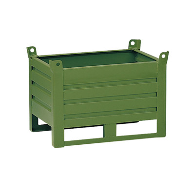 TECNOTELAI CONTAINER IN SHAPED AND REINFORCED SHEET METAL WITH SLIDE, STACKABLE 1+3.