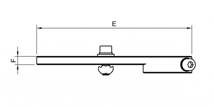 Braçadeira Angular Longa com Junta Esférica