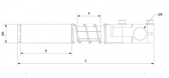 Braço do Cotovelo com Mola e Cabeça Giratória