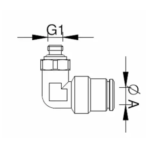 Conector Angular Roscado Macho - PL