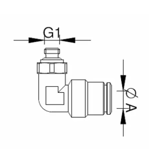 Conector Longo Angular Roscado Macho - PLL