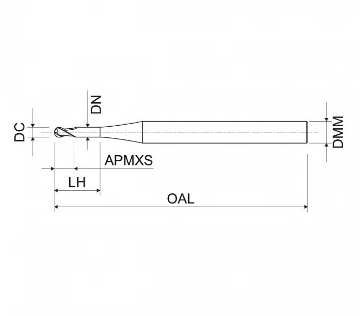 Microfresas Semi-Esféricas HM Z2 Série Longa KSM N KERFOLG