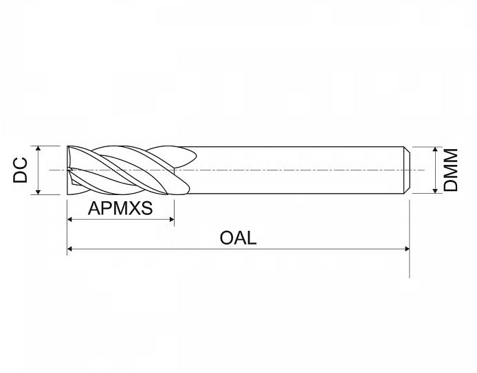 Fresas HM c/ 4 Arestas Série Extra Longa KSM N KERFOLG