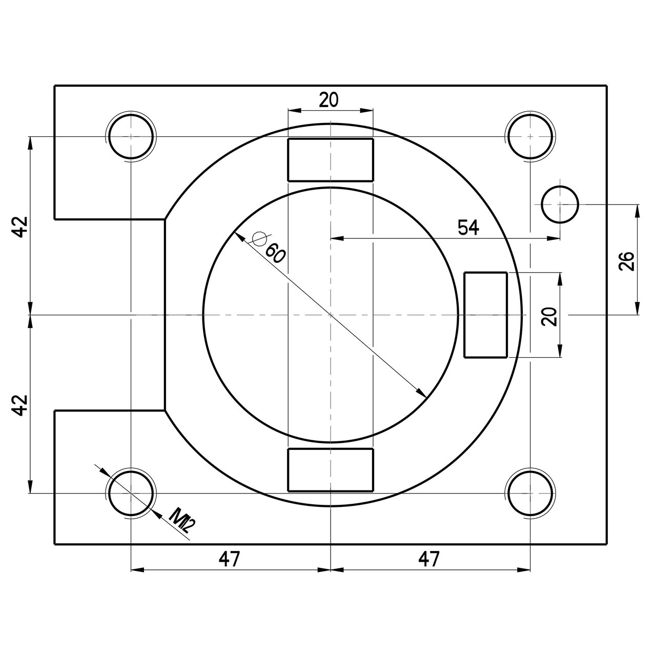Boring bar holder - 60x40x80