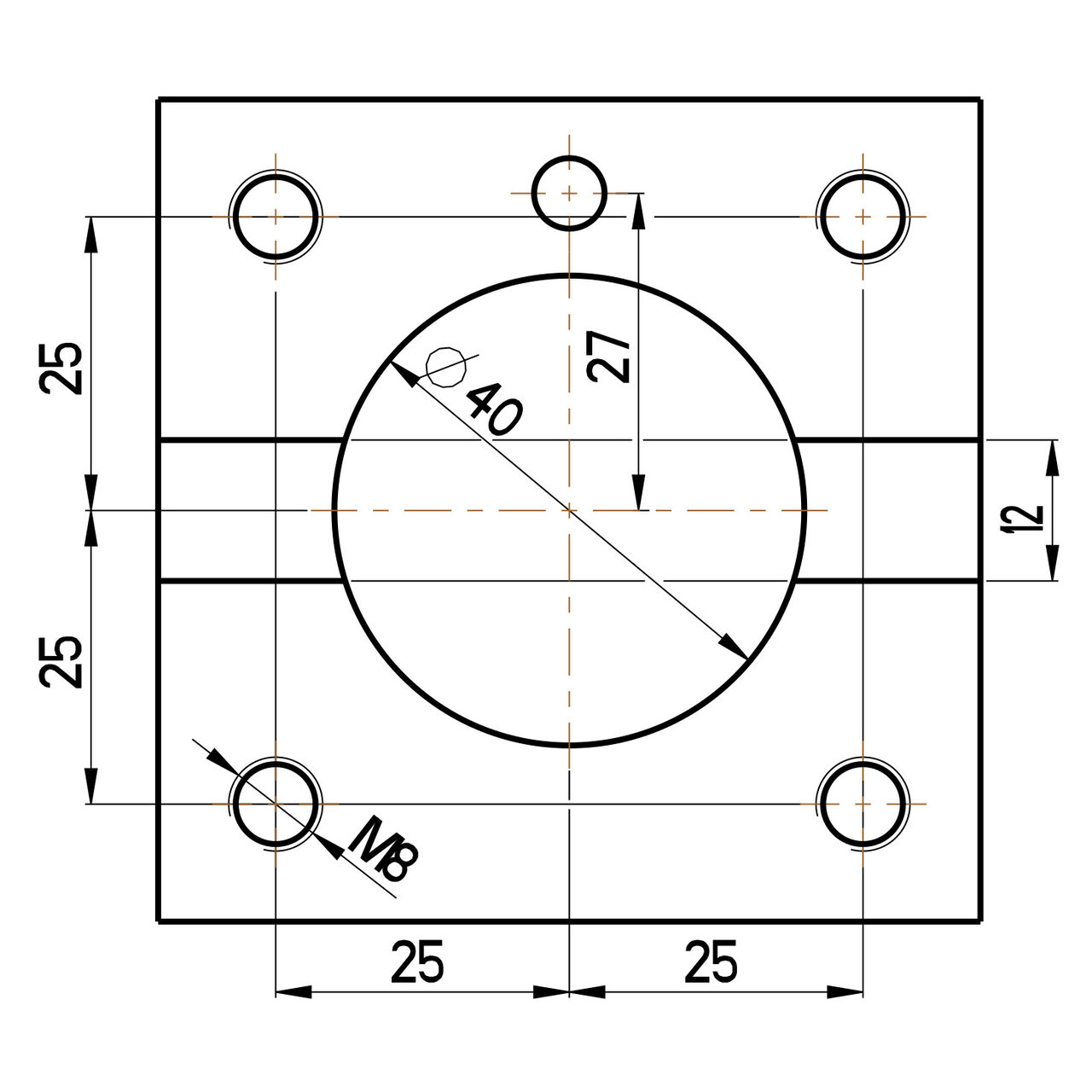Straight BMT drilling and milling head