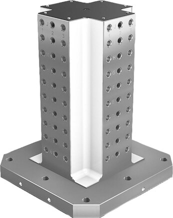 Aufspanntürme Grauguss 4-seitig mit Rasterbohrungen