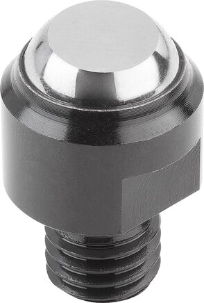 Pendelauflagen, Form C, mit Außengewinde, Kugel abgeflacht, plan