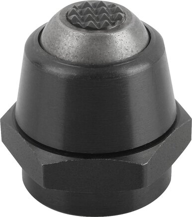 Pendelauflagen, Neigungswinkel 14 und 20, Form M, Kugel abgeflacht, mit Riffelung aus Hartmetall