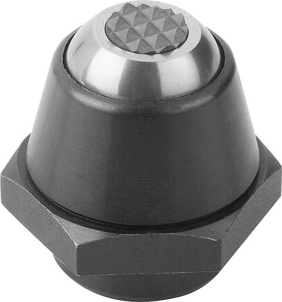 Pendelauflagen, Neigungswinkel 14 und 20, Form M, Kugel abgeflacht, mit Riffelung aus Hartmetall